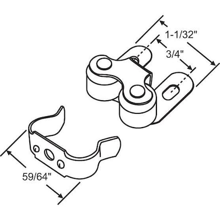Strybuc DOUBLE ROLLER CATCH 900-9130